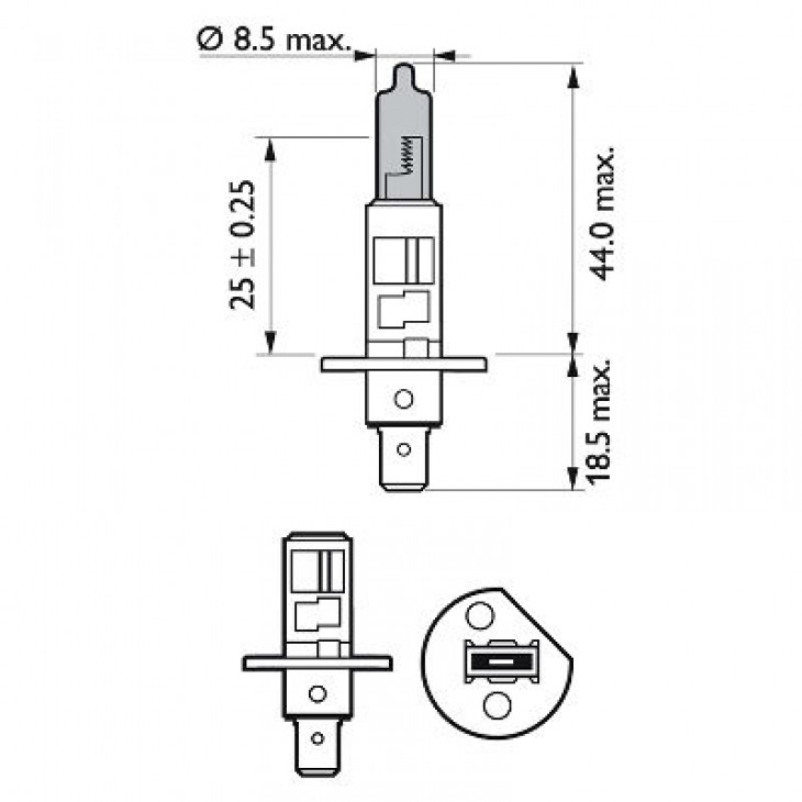 Set 2 becuri far h1/w5w p14.5s 55w 12v white vision ultra philips - 12258WVUSM - PHILIPS