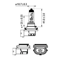 Bec far h11 12v 55w vision (cutie) philips