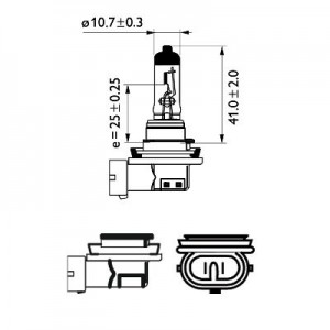 Bec far h11 12v 55w vision (cutie) philips