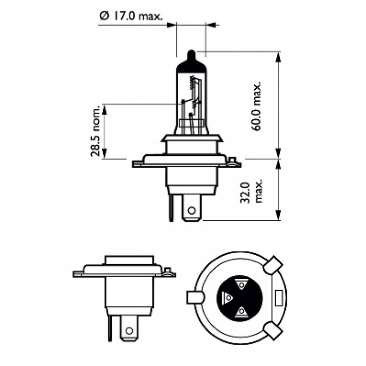 Set 2 becuri far h4 60/55w 12v longer life ecovision philips - 12342LLECOS2 - PHILIPS