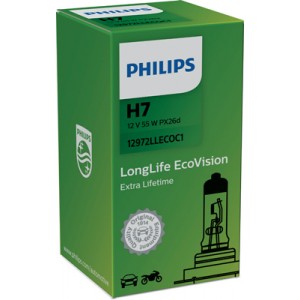 Bec far h7 55w 12v longer life ecovision (cutie) philips