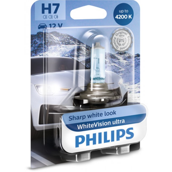 Bec far h7 55w 12v white vision ultra (blister) philips - 12972WVUB1 - PHILIPS
