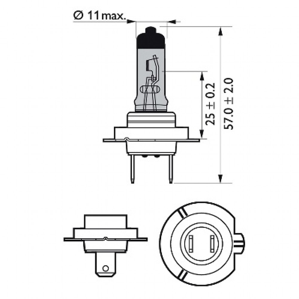 Bec far h7 55w 12v white vision ultra (blister) philips - 12972WVUB1 - PHILIPS