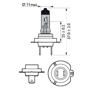 Bec far h7 55w 12v white vision ultra (blister) philips