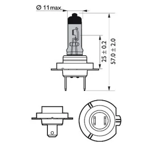 Bec far h7 55w 12v white vision ultra (blister) philips