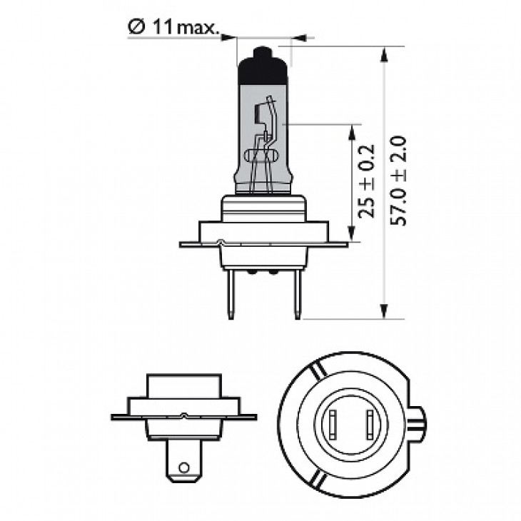 Set 2 becuri far h7/w5w px26d 55w 12v white vision ultra philips - 12972WVUSM - PHILIPS