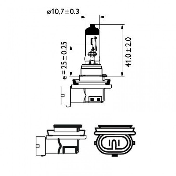 Bec far h8 pgj19-1 35w 12v vision philips - 12360C1 - PHILIPS