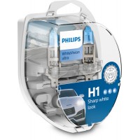 Set 2 becuri far h1/w5w p14.5s 55w 12v white vision ultra philips
