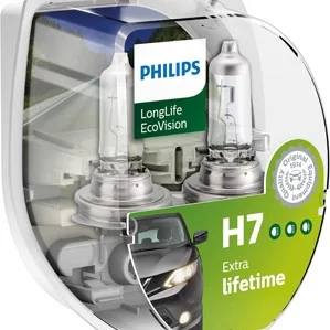 Set 2 becuri far h7 55w 12v long life ecovision philips
