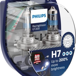 Set 2 becuri far h7 55w 12v racing vision gt200 philips