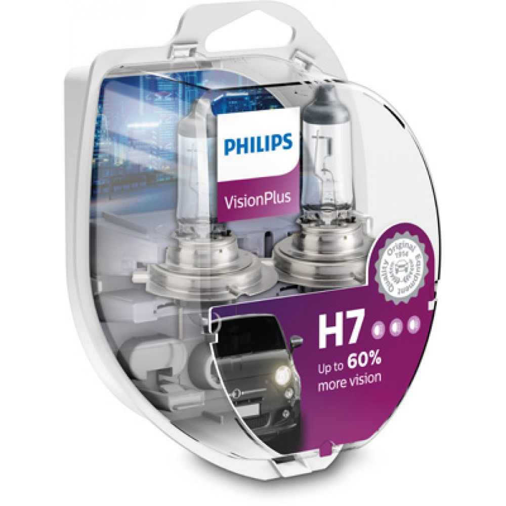 Set 2 becuri far h7 55w 12v vision plus philips - 12972VPS2 - PHILIPS