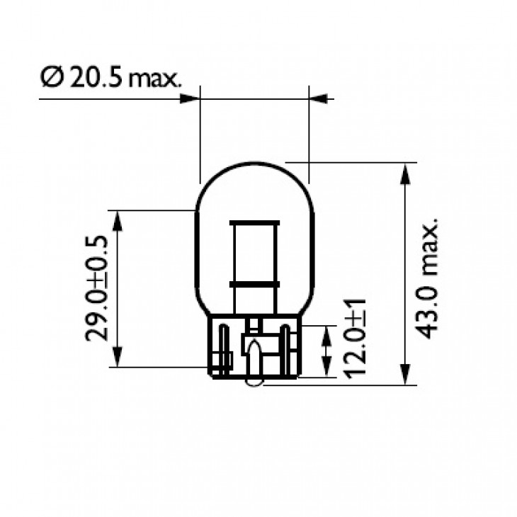 Set 2 becuri fara soclu 12v w21w w3x16d philips - 12065B2 - PHILIPS