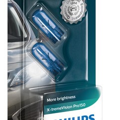 Set 2 becuri fara soclu w5w 12v (blister) x-treme vision pro150 philips