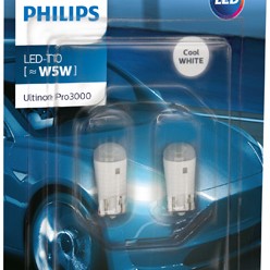Set 2 becuri led exterior 12v t10 w21x9.5d ultinon pro3000 si philips