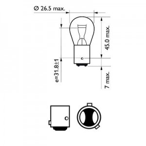 Set 2 becuri stop frana p21/4w 12v (blister) philips