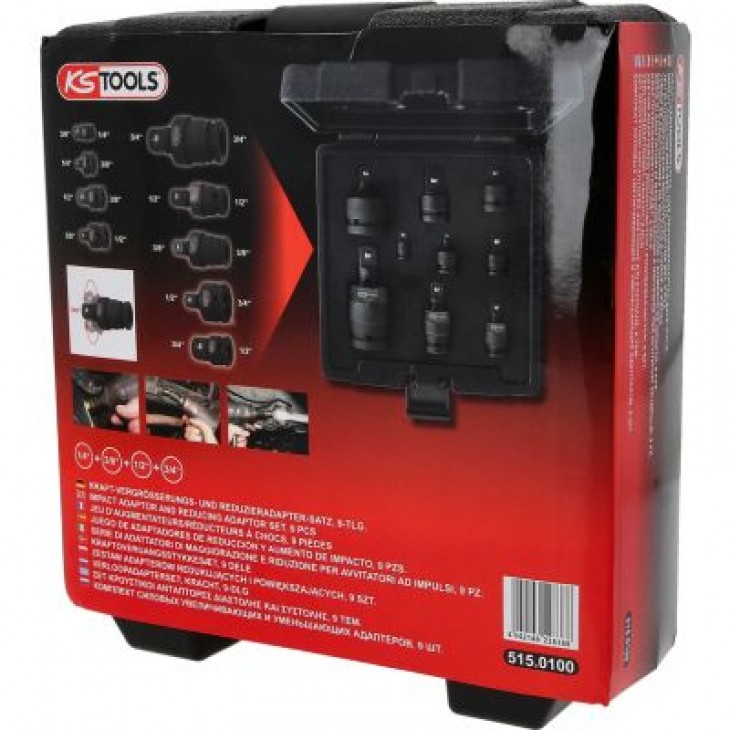 Set de adaptoare de forta de marire si reducere. 9 piese - 515.0100 - KS TOOLS
