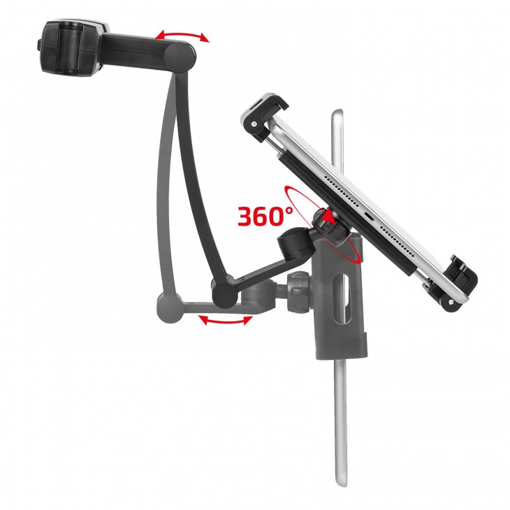 Suport auto flexibil premium pentru tableta cu prindere in tetiera - 511870 - HEYNER