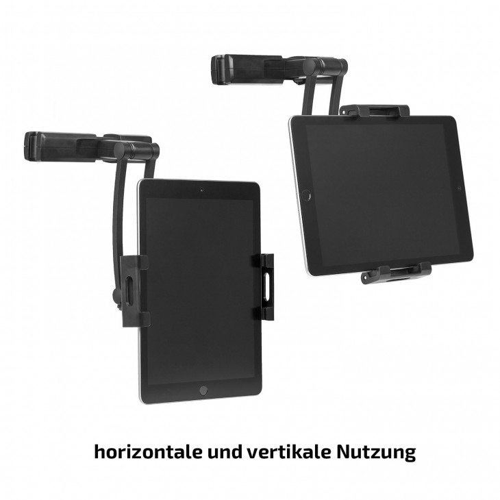 Suport auto flexibil premium pentru tableta cu prindere in tetiera - 511870 - HEYNER