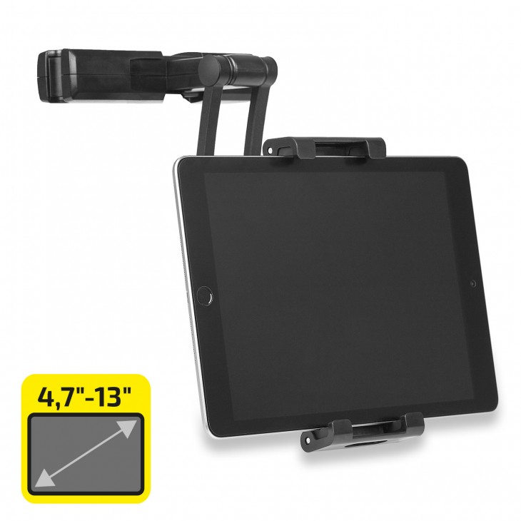 Suport auto flexibil premium pentru tableta cu prindere in tetiera - 511870 - HEYNER