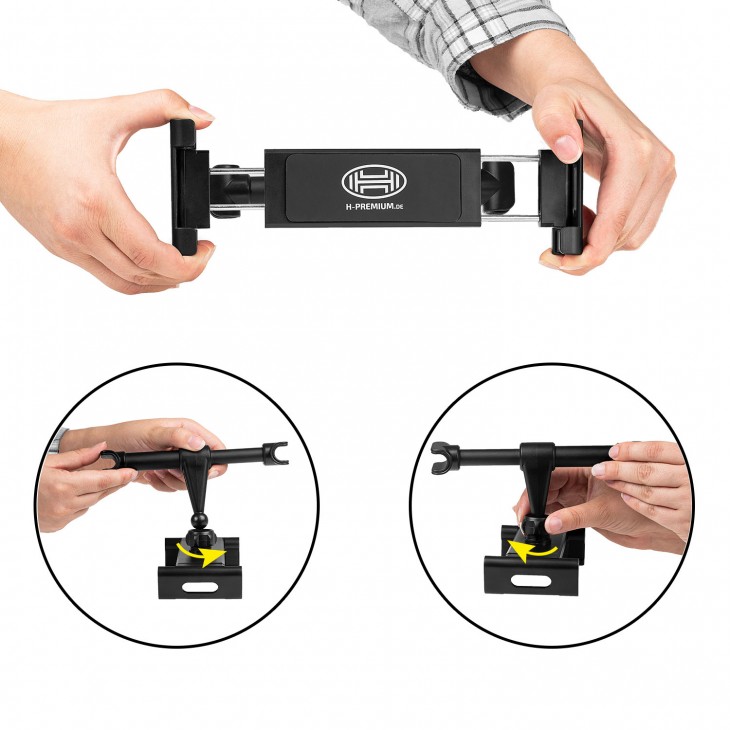 Suport auto premium pentru tableta cu prindere in tetiera - 511860 - HEYNER