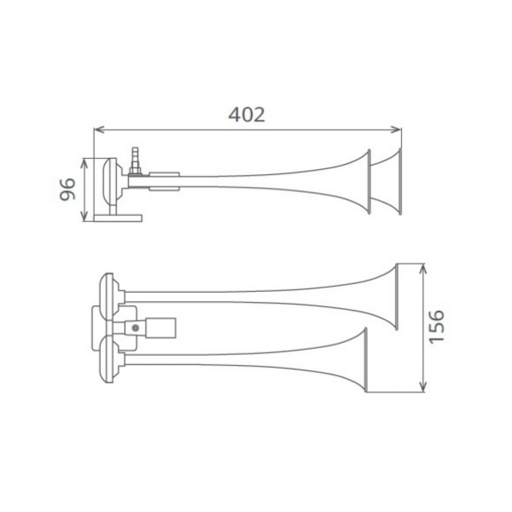Claxon crom camion cu doua goarne 24v 1a - 82AH2400K - SEGER