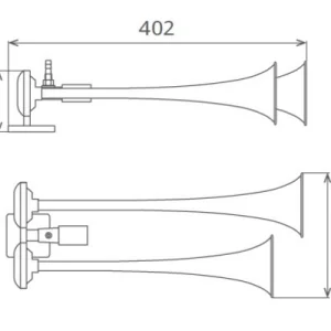 Claxon crom camion cu doua goarne 24v 1a, SEGER