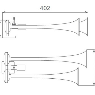 Claxon crom camion cu doua goarne 24v 1a