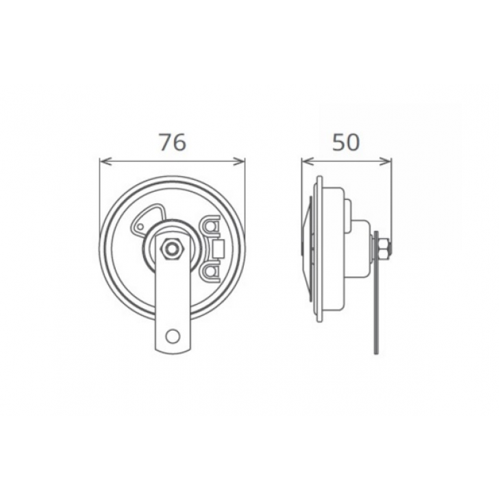 Claxon electromagnetic 12v 3.5a ton inalt - 55BI12.100.02K - SEGER