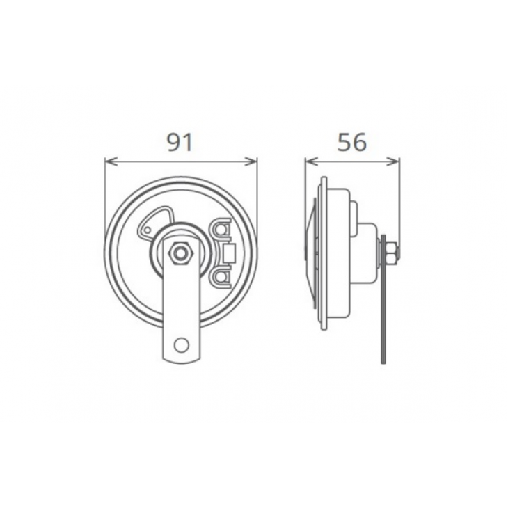 Claxon electromagnetic 12v 5a ton inalt - 50FI12.100.02K - SEGER