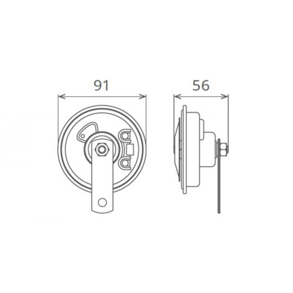 Claxon electromagnetic 12v 5a ton jos - 50FK12.100.02K - SEGER
