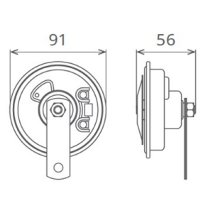 Claxon electromagnetic 12v 5a ton jos