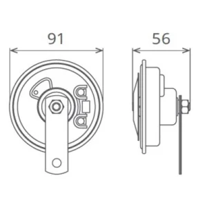 Claxon electromagnetic 12v 5a ton jos, SEGER