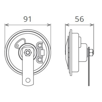 Claxon electromagnetic 12v 5a ton jos