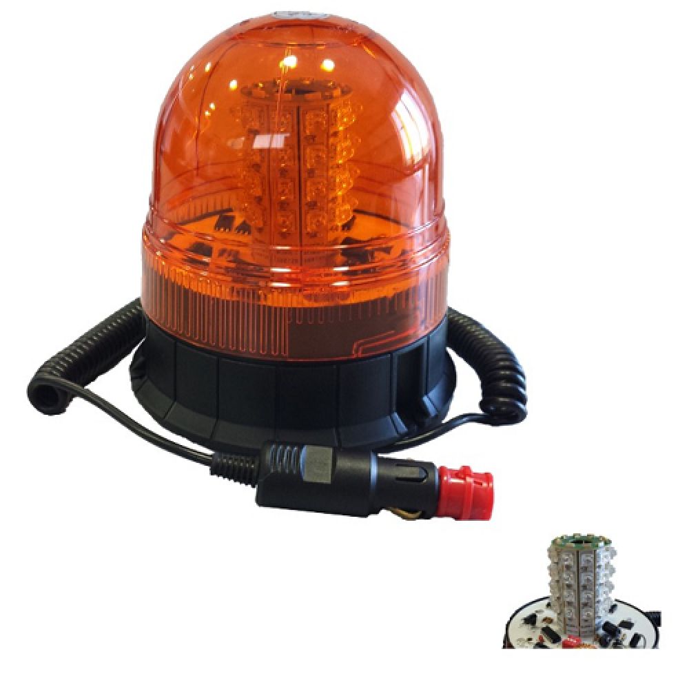 Girofar intermitent cu leduri 12-24v. baza magnetica jbm - 52375 - JBM