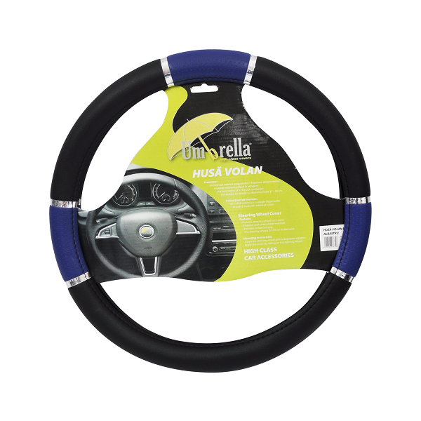 Husa volan lux albastru 37-39 cm