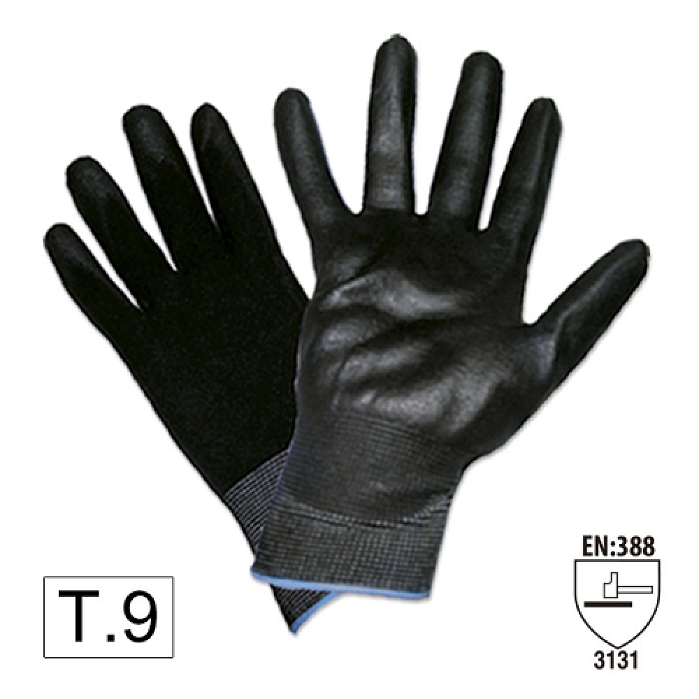 Manusi de lucru cu palma intarita de poliuretan t.9 jbm - 51642N - JBM