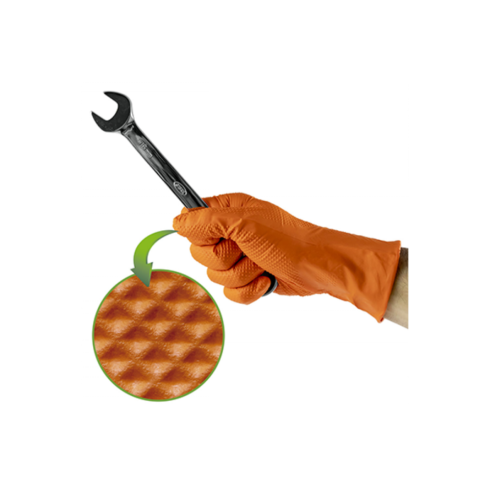 Manusi din nitril de culoare orange 7.0 marimea: l (100 de unitati) jbm - 53552 - JBM