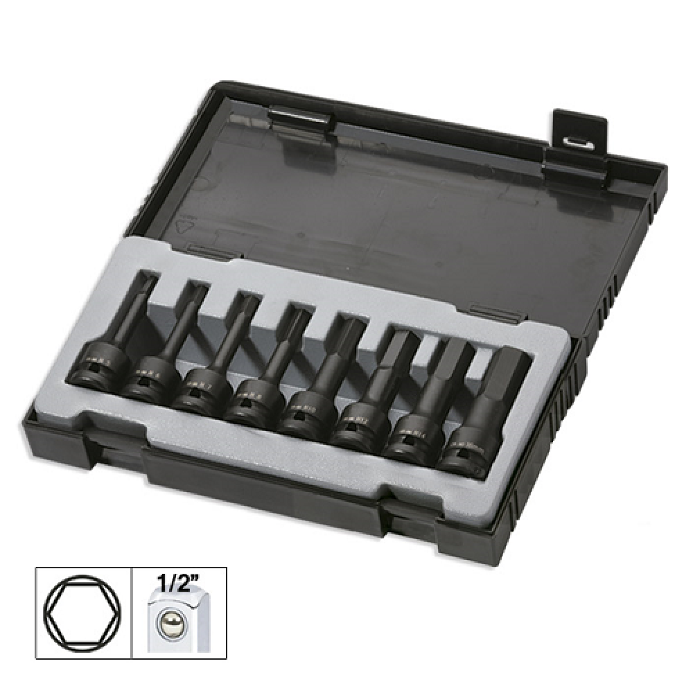 Set 8 imbusuri de impact hex. lungi de 1/2` jbm - 52339 - JBM