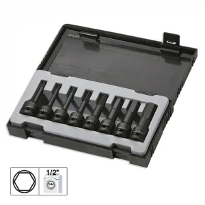 Set 8 imbusuri de impact hex. lungi de 1/2` jbm