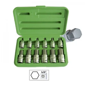 Set de 12 piese 1/2` imbusuri hex. jbm
