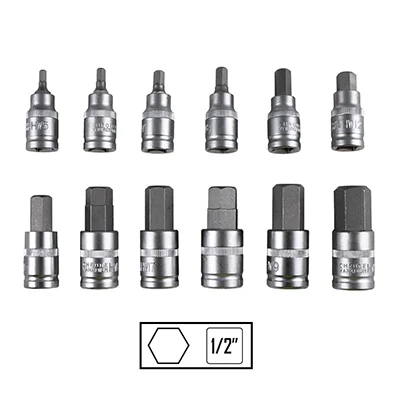 Set de 12 piese 1/2` imbusuri hex. jbm