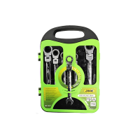 Set de 7 chei combinate cu clichet si cap rotativ jbm