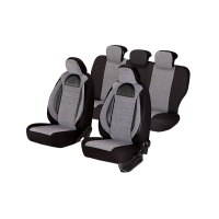 Set huse scaun racing gri - negru