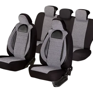 Set huse scaun racing gri - negru