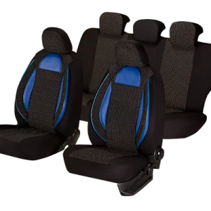 Set huse scaun racing negru - albastru