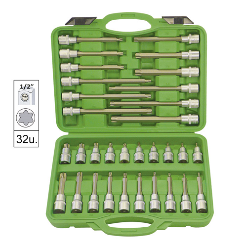 Trusa capete tubulare torx pentru suruburi cu 32 piese jbm - 00189 - JBM