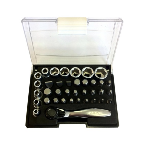 Trusa de 38 tubulare cu clichet telescopic de 1-4` jbm