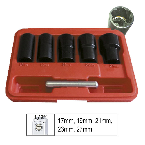 Trusa tubulare striate 1/2` pentru suruburi uzate si antifurt jbm - 00164 - JBM