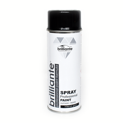 Vopsea spray negru trafic lucios (ral 9017) 400ml brilliante