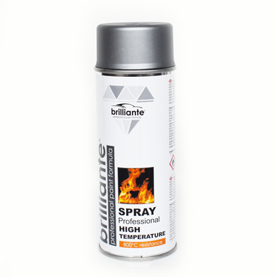 Vopsea spray temperaturi inalte (argintiu) 400ml brilliante